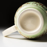 Kyo Kiyomizu Ware Hand made Mug Cup - Bokashi Musashino - Green / 京焼・清水焼き