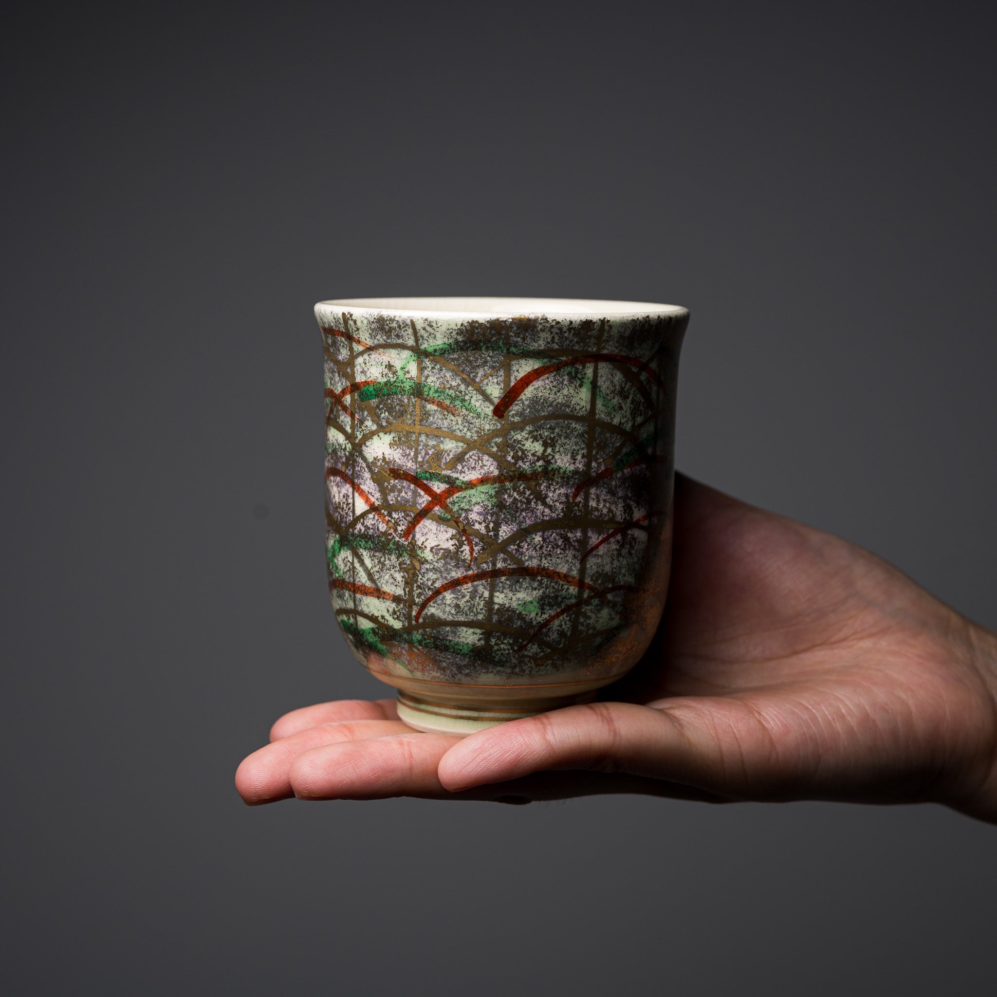 Kyo Kiyomizu Ware Hand made Pair Cup - Bokashi Musashino   / 京焼・清水焼き