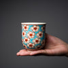Kyo Kiyomizu Ware Hand made Pair Cup - Hanamon / 京焼・清水焼き