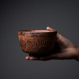 Kyo Kiyomizu Ware Handmade Matcha Bowl - Nejiri-sogimon Reddish Brown / 京焼・清水焼き 抹茶碗