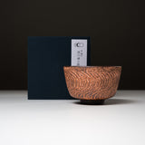 Kyo Kiyomizu Ware Handmade Matcha Bowl - Nejiri-sogimon Reddish Brown / 京焼・清水焼き 抹茶碗