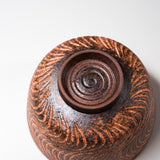 Kyo Kiyomizu Ware Handmade Matcha Bowl - Nejiri-sogimon Reddish Brown / 京焼・清水焼き 抹茶碗