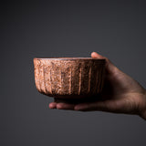 Kyo Kiyomizu Ware Handmade Matcha Bowl - Sogimon Reddish Brown / 京焼・清水焼き 抹茶碗