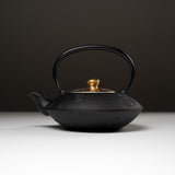 Kyo Kiyomizu Ware Cast Iron Teapot - Black Komon - 410 ml / 南部鉄器