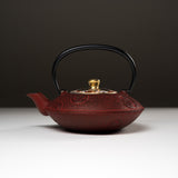 Kyo Kiyomizu Ware Cast Iron Teapot - Red Komon 410 ml / 南部鉄器