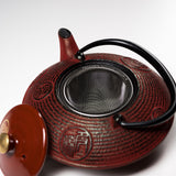 Kyo Kiyomizu Ware Cast Iron Teapot - Red Kumo - 410 ml / 南部鉄器