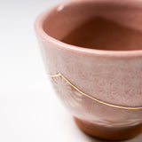 Kyo Kiyomizu Ware Hand made Kumidashi Tea Cup - Karakusa Pink / 京焼・清水焼き