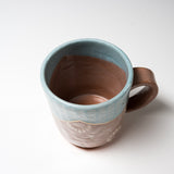 Kyo Kiyomizu Ware Hand Made Mug Cup - Karakusa Blue / 京焼・清水焼き