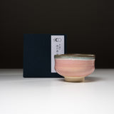 Kyo Kiyomizu Ware Handmade Small Matcha Bowl - Fuchi Oribe Pink / 京焼・清水焼き