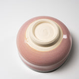 Kyo Kiyomizu Ware Handmade Small Matcha Bowl - Fuchi Oribe Pink / 京焼・清水焼き