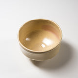 Kyo Kiyomizu Ware Handmade Small Matcha Bowl - Yellow Hakeme / 京焼・清水焼き