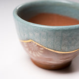 Kyo Kiyomizu Ware Hand made Kumidashi Tea Cup - Karakusa Blue / 京焼・清水焼き