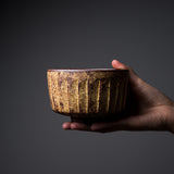 Kyo Kiyomizu Ware Handmade Matcha Bowl - Sogimon Yellow / 京焼・清水焼き 抹茶碗