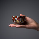 Kyo Kiyomizu Ware Hand made Kumidashi Tea Cup - Golden Plum / 京焼・清水焼き