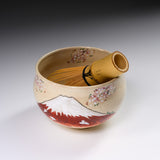 Kyo Kiyomizu Ware Matcha Bowl - Autumn Fuji / 京・清水焼 抹茶碗