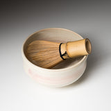 Kyo Kiyomizu Ware Handmade Matcha Bowl - Pink Hakeme / 京焼・清水焼き 抹茶碗