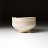 Kyo Kiyomizu Ware Handmade Matcha Bowl - Pink Hakeme / 京焼・清水焼き 抹茶碗