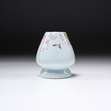 Kyo Kiyomizu Ware Matcha Whisk Stand - Cherry Blossom Sparrow / 茶筅立て