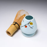 Kyo Kiyomizu Ware Matcha Whisk Stand - Persimmon and Sparrow / 茶筅立て