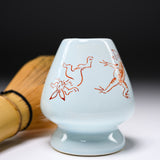 Kyo Kiyomizu Ware Matcha Whisk Stand - Red Choju Giga / 茶筅立て