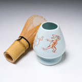 Kyo Kiyomizu Ware Matcha Whisk Stand - Red Choju Giga / 茶筅立て