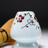 Kyo Kiyomizu Ware Matcha Whisk Stand - Red and White Plum / 茶筅立て