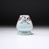 Kyo Kiyomizu Ware Matcha Whisk Stand - Red and White Plum / 茶筅立て