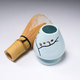 Kyo Kiyomizu Ware Matcha Whisk Stand - Snow Sparrow / 茶筅立て