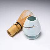 Kyo Kiyomizu Ware Matcha Whisk Stand - Striped Enaga / 茶筅立て