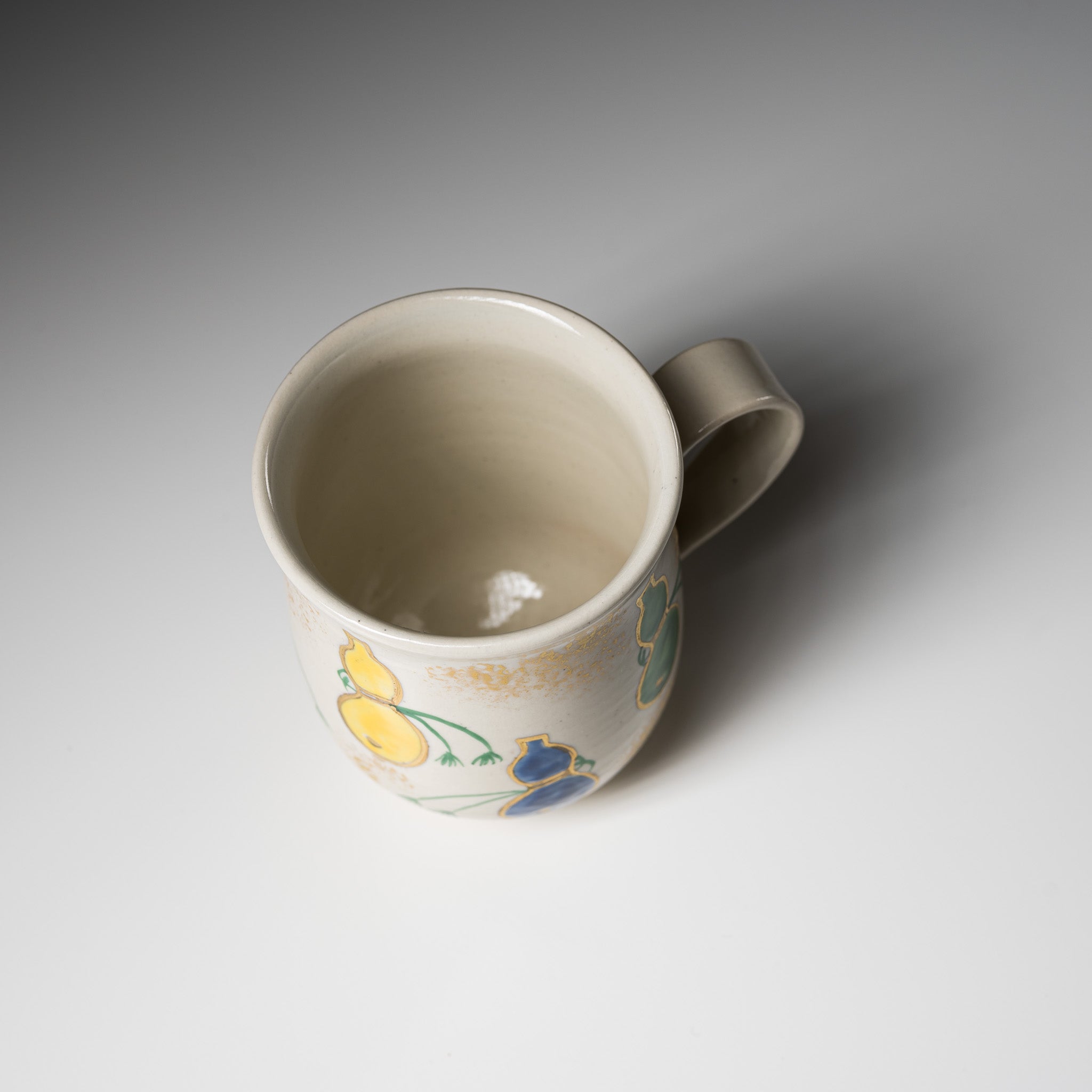Kyo Kiyomizu Ware Hand made Mug Cup - Hyotan - Green / 京焼・清水焼き