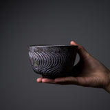 Kyo Kiyomizu Ware Handmade Matcha Bowl - Nejiri-sogimon Purple / 京焼・清水焼き 抹茶碗