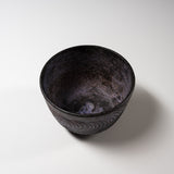 Kyo Kiyomizu Ware Handmade Matcha Bowl - Nejiri-sogimon Purple / 京焼・清水焼き 抹茶碗