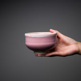 Kyo Kiyomizu Ware Handmade Matcha Bowl - Peach / 京焼・清水焼き 抹茶碗