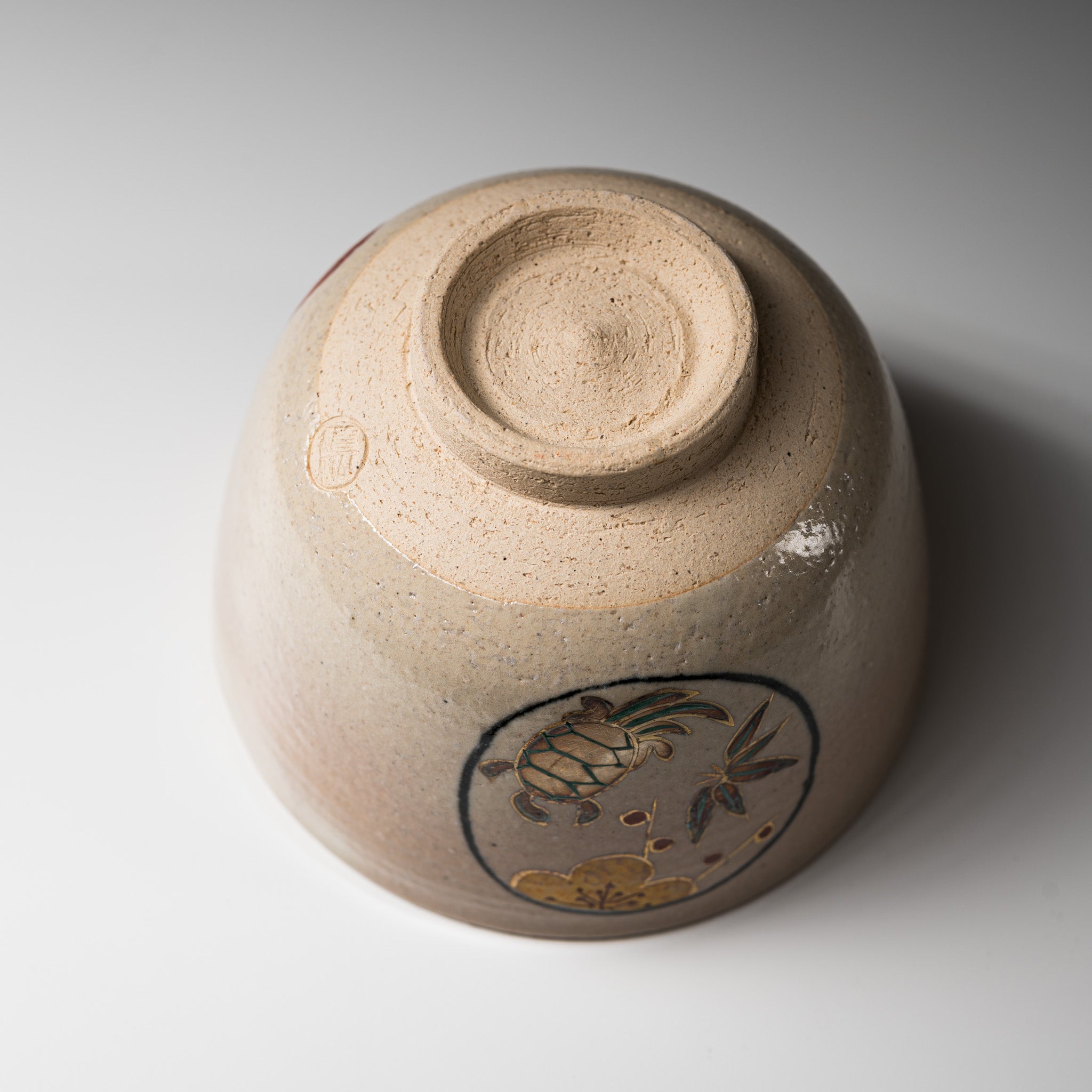 Kyo Kiyomizu Ware Handmade Matcha Bowl - Tetsue Marumon Daruma  / 京焼・清水焼き