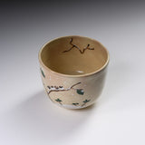 Kyo Kiyomizu Ware Yunomi Cup - Snow Sparrows / 京・清水焼 湯呑み