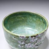 Fujihira Seibun Kiln Kyo Kiyomizu Ware Matcha Bowl - Blossom Green / 藤平正文窯