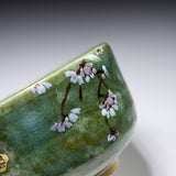 Fujihira Seibun Kiln Kyo Kiyomizu Ware Matcha Bowl - Blossom Green / 藤平正文窯