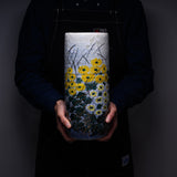 Fujihira Seibun Kyo-Kiyomizu Ware Flower Vase - Autumn Vase with Kiku / 藤平正文窯