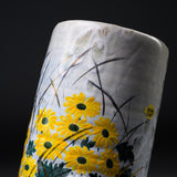 Fujihira Seibun Kyo-Kiyomizu Ware Flower Vase - Autumn Vase with Kiku / 藤平正文窯