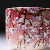 Fujihira Seibun Kiln Kyo-Kiyomizu Ware Large Yunomi Cup - Pink / 藤平正文窯