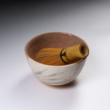 Kyo Kiyomizu Ware Handmade Matcha Bowl - Glass Ashi / 京焼・清水焼き 抹茶碗