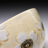 NISHIKAWA Kyo-Kiyomizu Ware Handmade Matcha Bowl - Cherry Flower / 京焼・清水焼き 抹茶碗