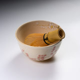 Kyo Kiyomizu Ware Handmade Matcha Bowl - Kouhaku Edaume  / 京焼・清水焼き