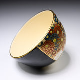 NISHIKAWA Kyo-Kiyomizu Ware Handmade Premium Matcha Bowl - Kuroji Hanazume / 京焼・清水焼き 抹茶碗