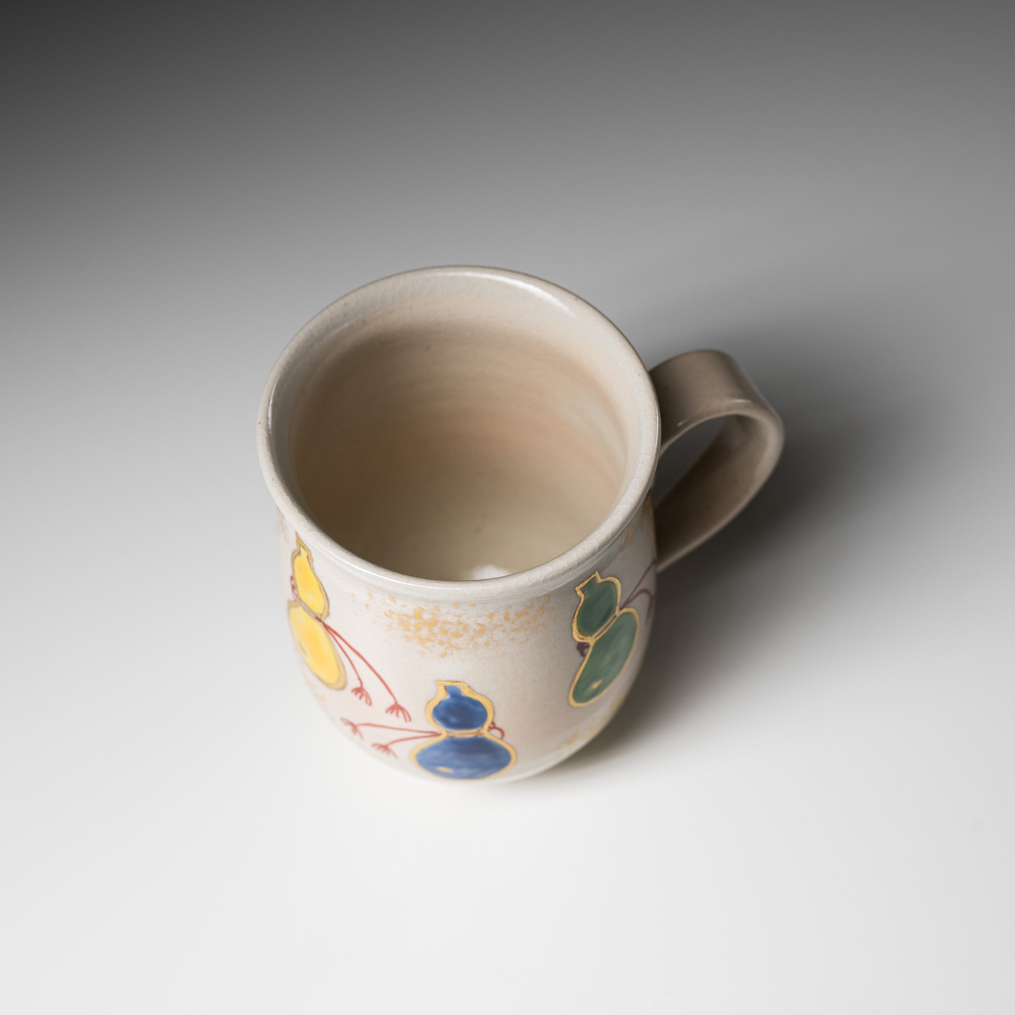 Kyo Kiyomizu Ware Hand made Mug Cup - Hyotan - Red / 京焼・清水焼き