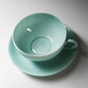 Load image into Gallery viewer, Kyo Kiyomizu Ware Hand made Cup &amp; Saucer Set - Tiffany Blue / 京焼・清水焼き