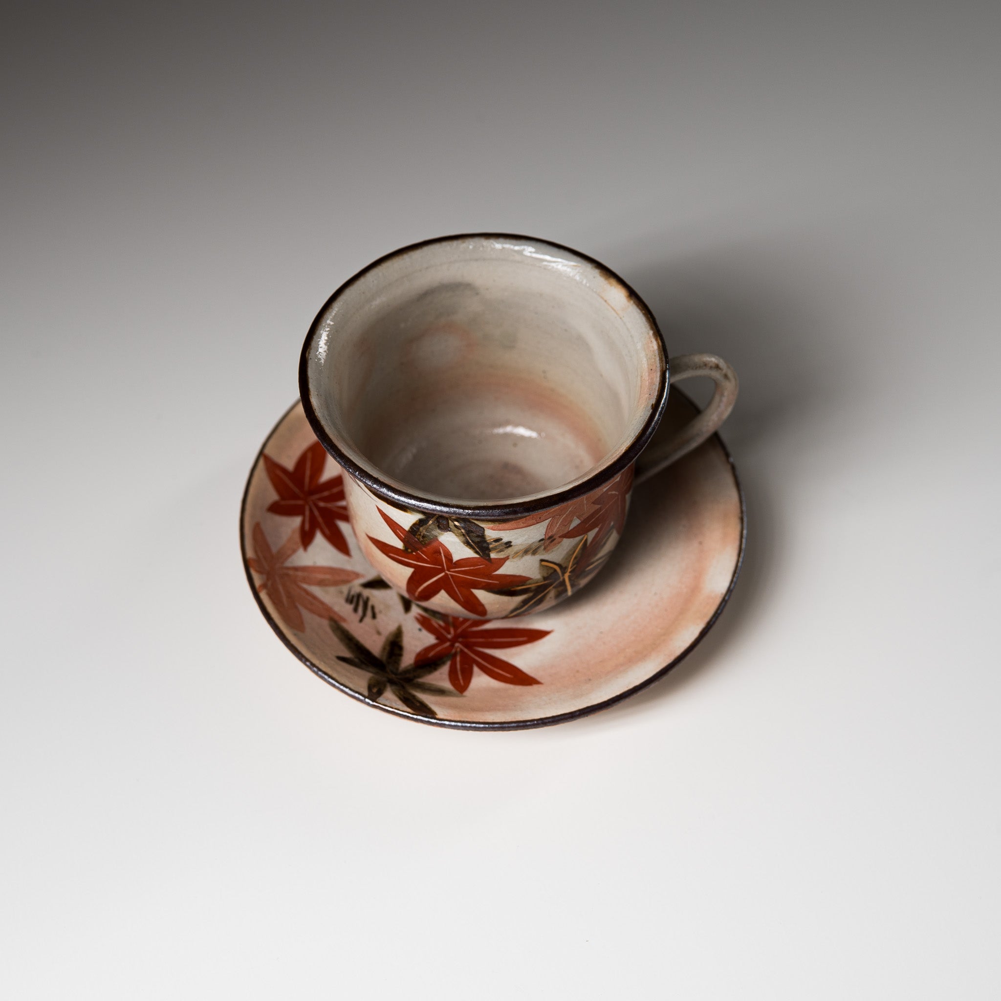 Kyo Kiyomizu Ware Hand made Mini Espresso Cup Set - Japanese Maple / 京焼・清水焼き