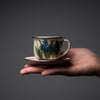 Kyo Kiyomizu Ware Hand made Mini Espresso Cup Set - Iris / 京焼・清水焼き