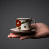 Kyo Kiyomizu Ware Hand made Mini Espresso Cup Set - Camellia / 京焼・清水焼き