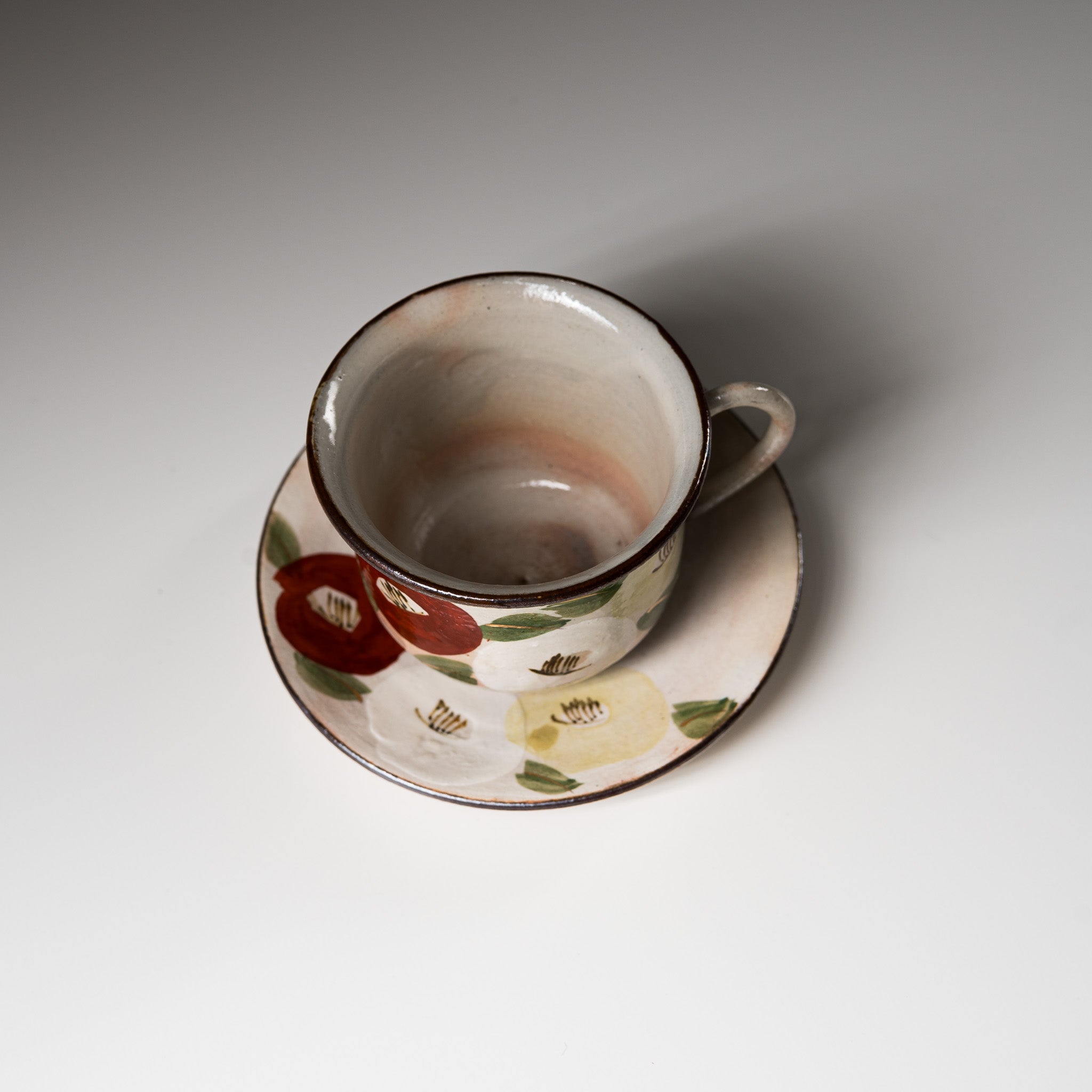 Kyo Kiyomizu Ware Hand made Mini Espresso Cup Set - Camellia / 京焼・清水焼き